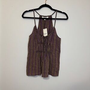 Joie Deandra Linen Striped Top - Lavender Mist Multi - Size S NWT